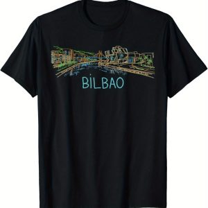 Bilbao Spain Unique Hand Drawn Art Gift Men Women T-Shirt